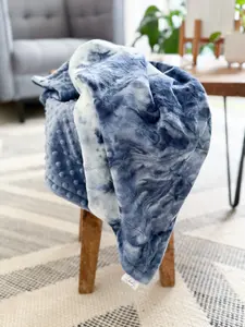 Navy Tie Dye - Baby Minky Blanket