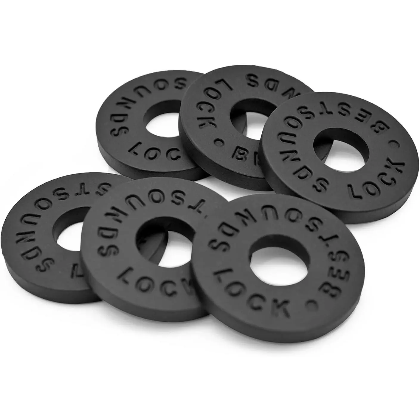 Guitar Strap Blocks, 6 count   Safety Locks (O Black)