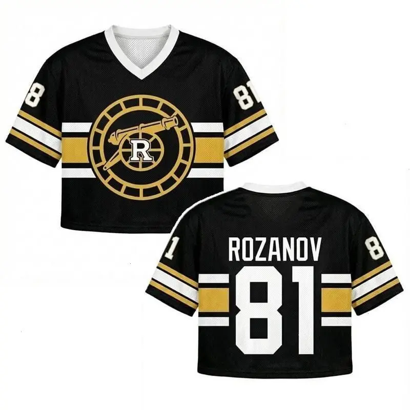 XS - 5XL Rozanov 81 Mesh Crop Top Jersey for Women, Hollander 24 Heated Rivalry Jersey, Romance Love Hockey Fans Shirt, Trendy Sportswear Gift for Fans Women Her