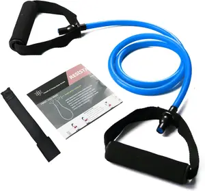 Resistance Bands with Handles, Single Resistance Bands, Exercise Bands with Handles, for Resistance Training, Physical Therapy, Home Workouts, Fitness, Pilates zhiamz