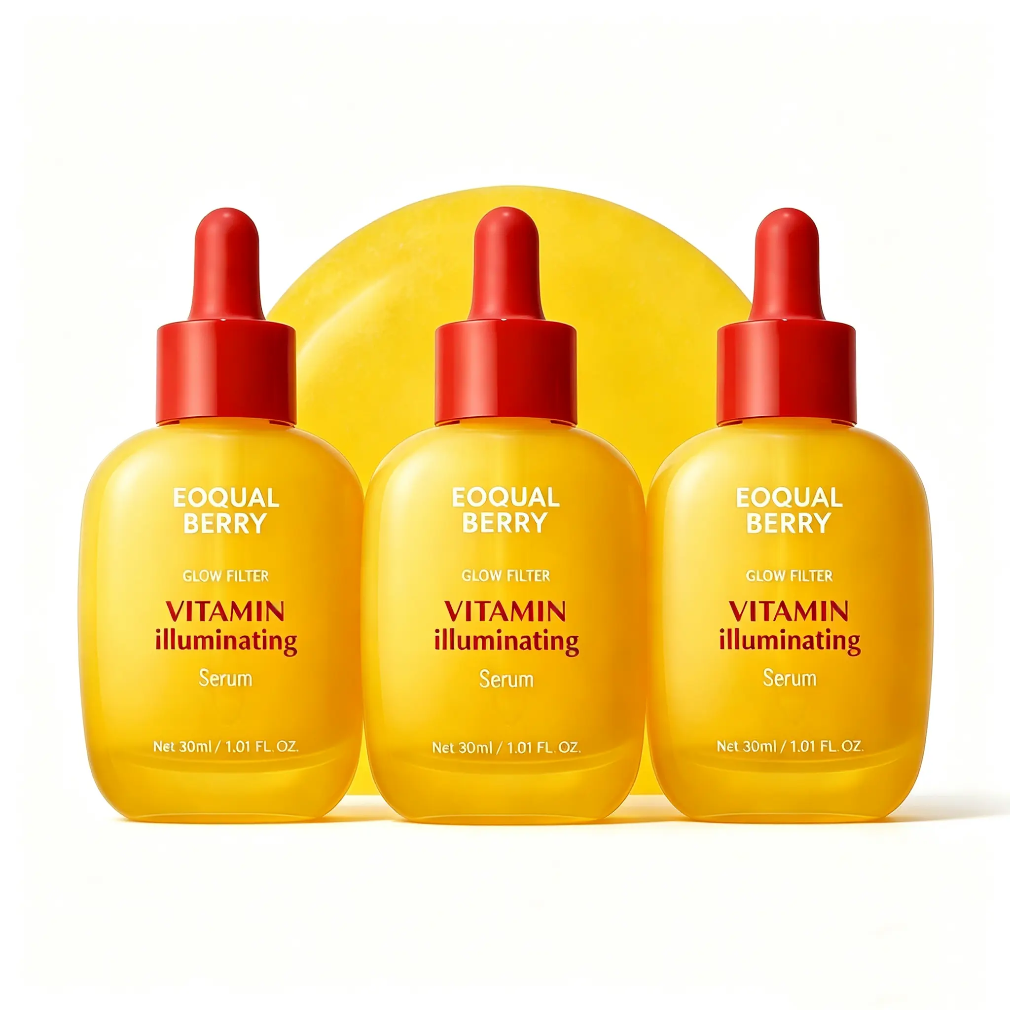 3PCSEQQUALBERRY Vitamin Illuminating Serum -BrighteningVitamin C Serum withNiacinamideIStrengthensskin barrierlHydrates using CeramideandHyaluronicAcid,1.01oz /30ml