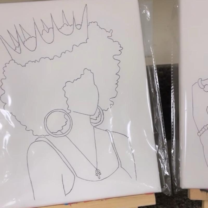 King & Queen Predrawn Canvas Set