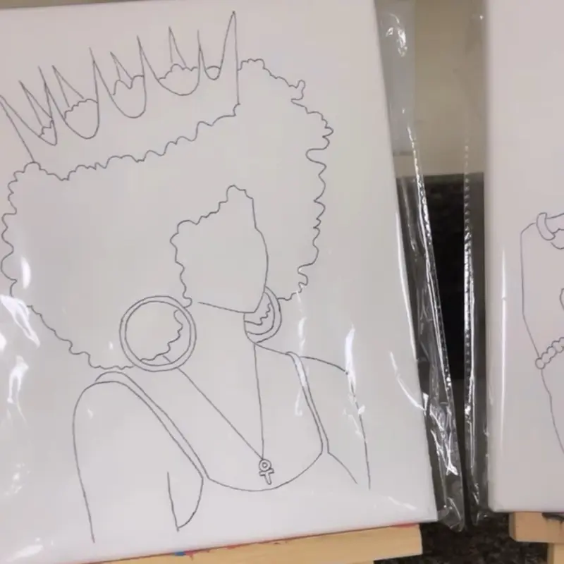 King & Queen Predrawn Canvas Set