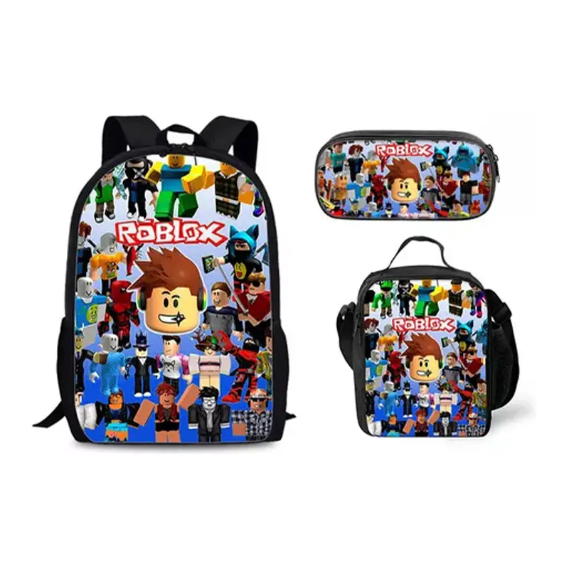 2026 New Roblox Backpack Korean Version Small and Medium Backpack Ins Style Three-Piece Set