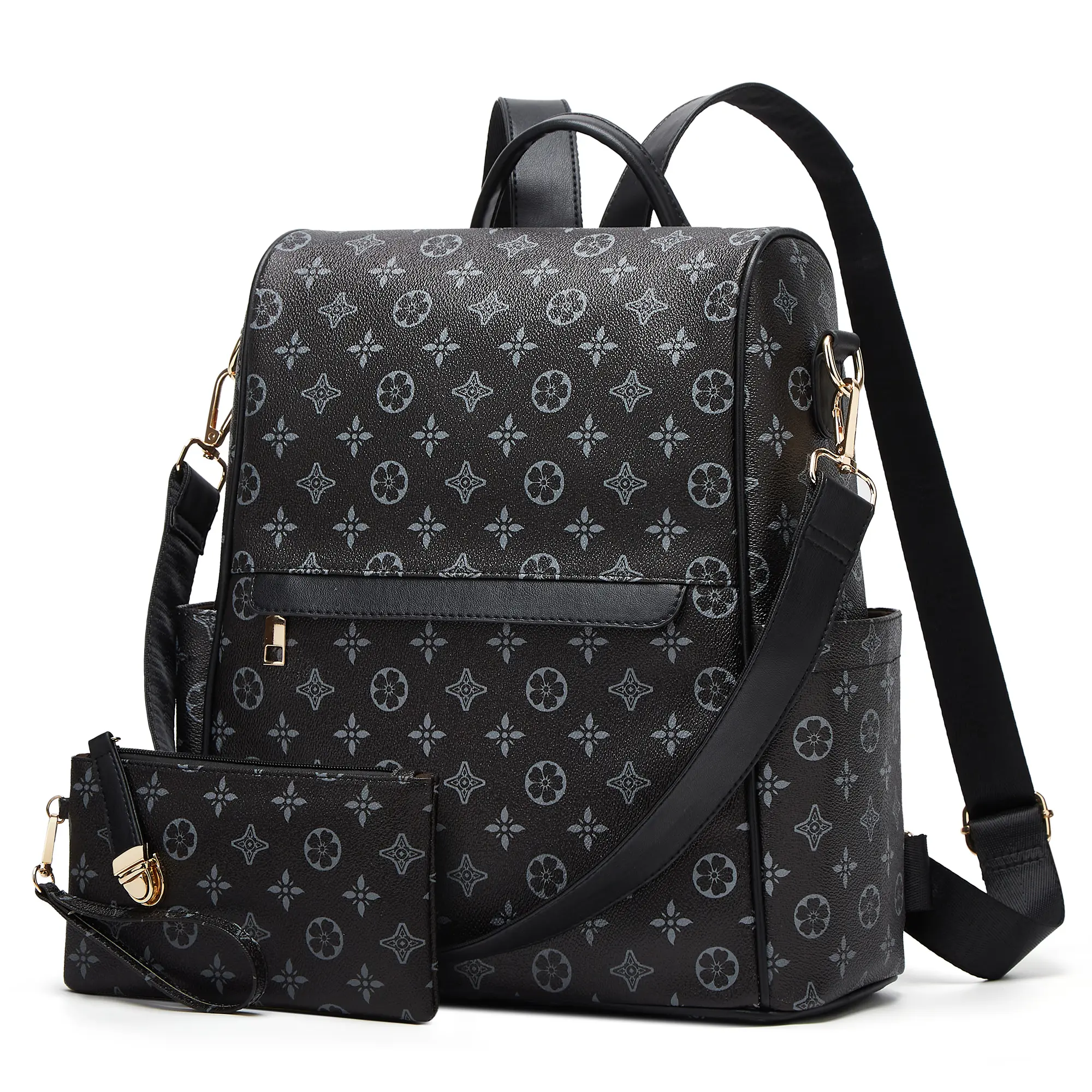 Backpack Purse for Women PU Leather Zipper Closure Shoulder Bag, Fashion Designer Daily Work & School Backpack with Laptop Compartment for Teachers, Travel Use, Daily Work Backpack