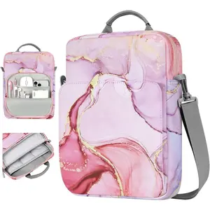 P-PHP020   9-11 Inch Tablet Sleeve Bag Carrying Case with Shoulder Strap for iPad (A16) 11", iPad 10th Gen 10.9" Air 5/4, i-Pad Air/Pro 11", i-Pad 9/8/7th 10.2", Galaxy Tab A9+ Plus 11", Cloudy Pink
