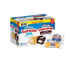 Hostess Twinkies & Cupcakes Variety Pack Snack Cakes 32 pk Golden Sponge Cake with Creamy Filling Frosted Chocolate Cake