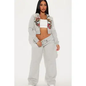 Ed Hardy Tiger Pant Set - Heather Grey Z