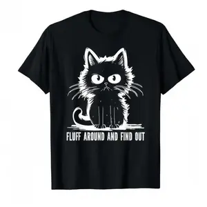 Funny Cat Shirt Fluff Around And Find Out Gifts Men Women T-Shirt "Fluff Around And Find Out" Graphic Tee, Cute Yet Savage Cat Attitude Shirt, Sarcastic Humor Tee for Men Womestreet wear,tiktok shop deals,graphic tee,vintage csummer outfits,shorts for men