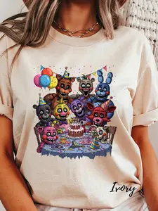 FNAF Chaotic And Ironic Birthday Party Shirt, Retro Arcade Game Shirt, Five Nights at Freddy's. Retro Freddy Fazbear Shirt, Horror Game Tee