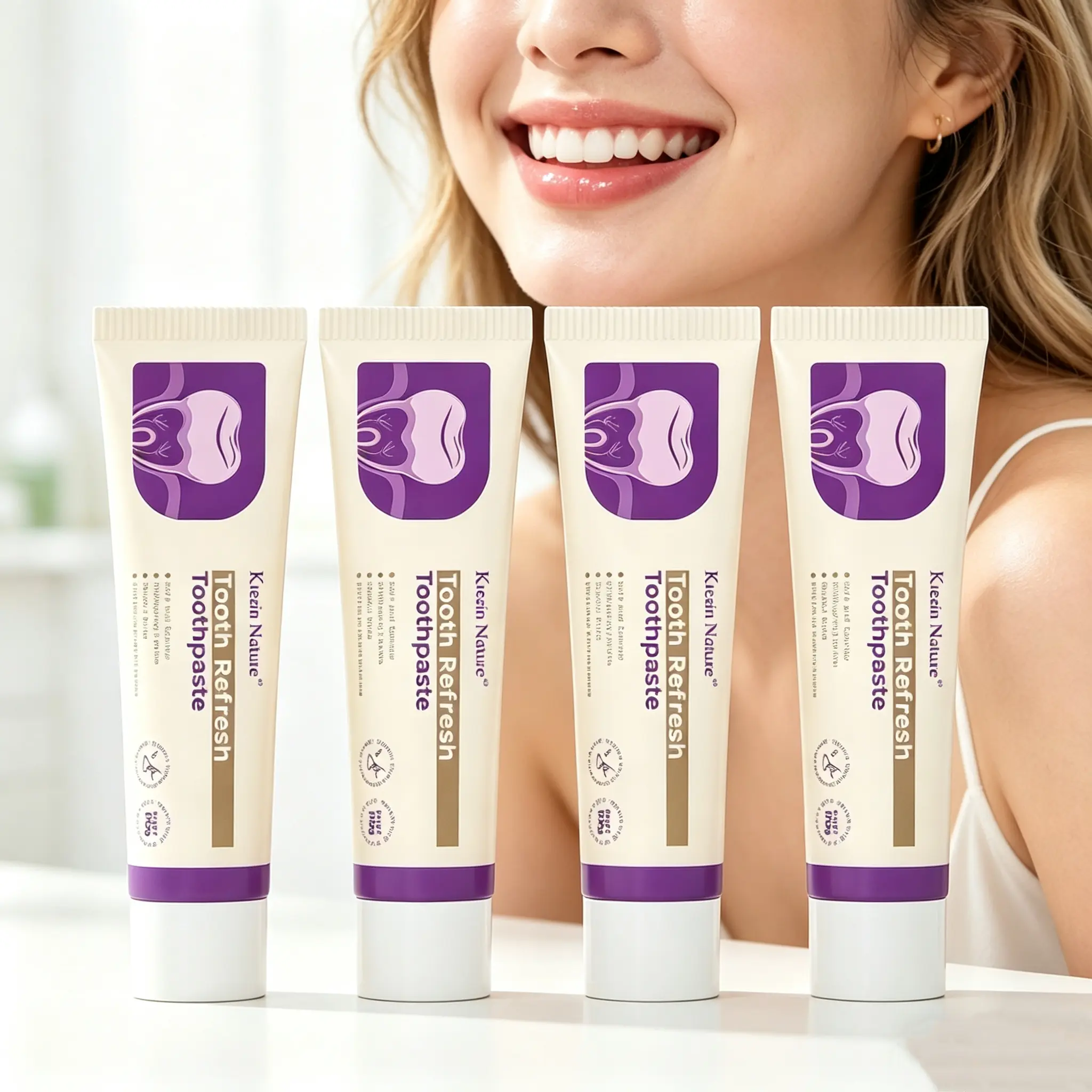 MissVnine Kreain Nature Anti-Cavity Toothpaste with Natural Ingredients for Cavity Protection, Fresh Breath, and Gentle Whitening, Paraben-Free Oral Care for Adults, Water, Xanthan Gum, Potassium Sorbate
