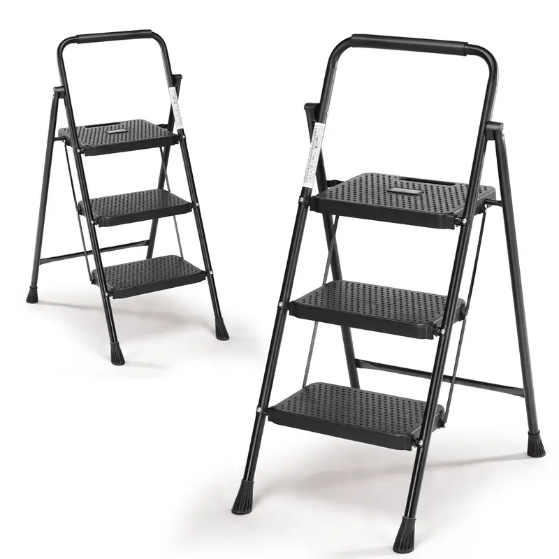 Heavy Duty Step Ladder, Lightweight Foldable Stool for Adults, Small Ladder Ideal for Kitchen and Home Use, Durable Folding Step Stools, Portable Kitchen Ladders with Sturdy Constructio