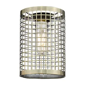 Downtown Urban Metal Shade Antique Brass Steel