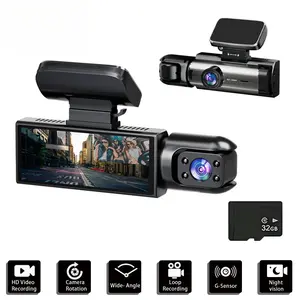 Full HD 1080P Dual Camera Dash Cam 3.16 Inch IPS Screen Car Driving Recorder with IR Night Vision G Sensor Loop Recording Parking Monitor Wide Angle Lens Accident Evidence Car Camera 4K Dashcam for Safety 24 Hour Parking Mode Car Accessories Electronics C