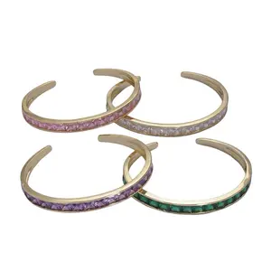 Danity Cuff Bangle Female Male Birthday Daily Anniversary Metal Coating