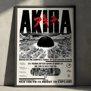 Akira Futuristic Cyberpunk Vibe Vintage Christmas Anime Poster, Shotaro Kaneda Manga Art Print Posters Gift for Anime Fan (NO FRAME)