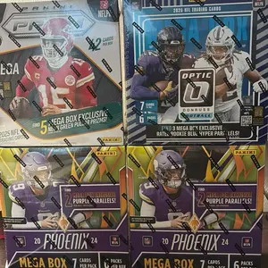 2024/2025 4 box NFL mix break which includes (2)2024 phoenix mega boxes (1) 2025 optic mega box and (1) 2025 mosaic mega box