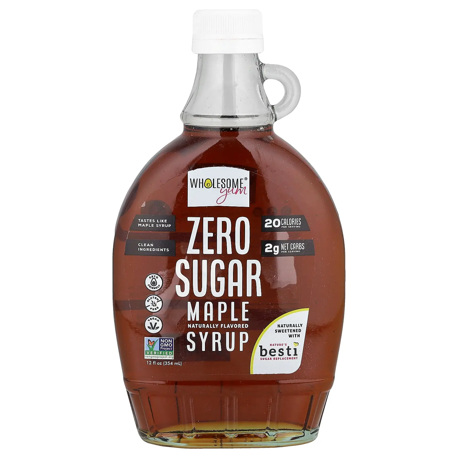 Wholesome Yum Zero Sugar Maple Syrup, 12 fl oz (354 ml)
