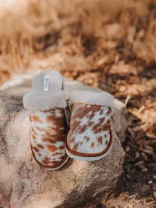 Genuine Cowhide Western Slippers House Shoes