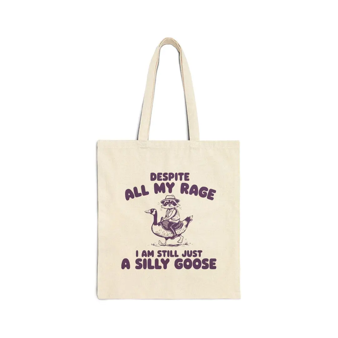 Silly Goose Funny Tote Bag, Retro Meme Tote, Weird Crazy Design, Cute Quirky Gift, Tote Bag, Perfect for Friends, Funny Gift Idea
