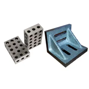 Precise 4.5" X 3.5" X 3" Webbed Slotted Angle Plate & 1-2-3 Block Set Matched Pair Combo Set