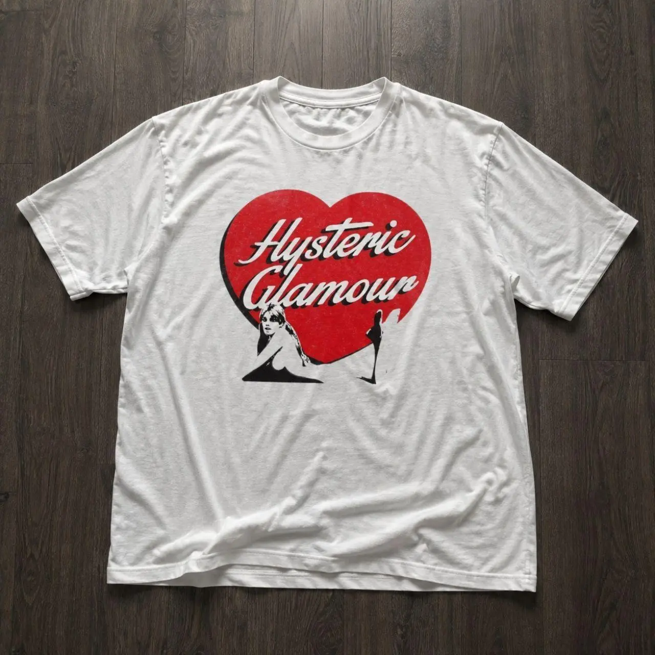 Hysteric Glamour Heart Logo White Graphic Gildan T-Shirt