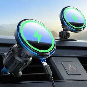 Lamicall NEW Magnetic Car Phone Holder Charger – 15W Fast Wireless Charging, Secure Vent Mount for iPhone 12-17 Pro Max