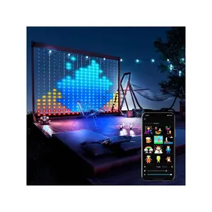 Maximum discount  Smart RGBIC Curtain Decor Color Changing Wall App Controlled Patterns Letters Numbers Music Rhythm DIY Led String Lights Indoor Outdoor Decorations For Bedroom 4th Of July Independence Day Wedding Party