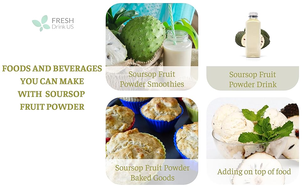 Premium 4.5oz Soursop Fruit Powder, 100% Natural and Pure from Soursop Graviola Fruit, Soursop Graviola Guanabana Fruit Tea, No Additives, No Gluten, No Sugar, Vegan