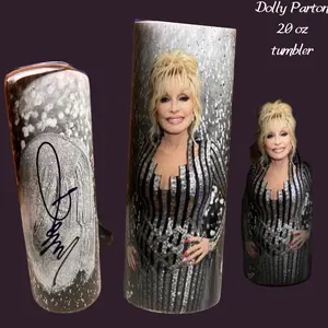 One of a kind Design 20 oz Dolly Parton Tumbler(Design created by Lou) one and the only design Drinkware Washable Reusable Portable Cup Water Bottles