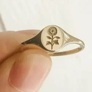 Women's Bohemian Sunflower Ring - Minimalist Stylish Retro Rings, Costume Jewelry Gift for Women
