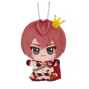 Twisted Wonderland Riddle Rosehearts Plush Keychain, Cute Chibi Stuffed Doll Pendant, Heartslabyul Anime Game Collectible Gift for Fans