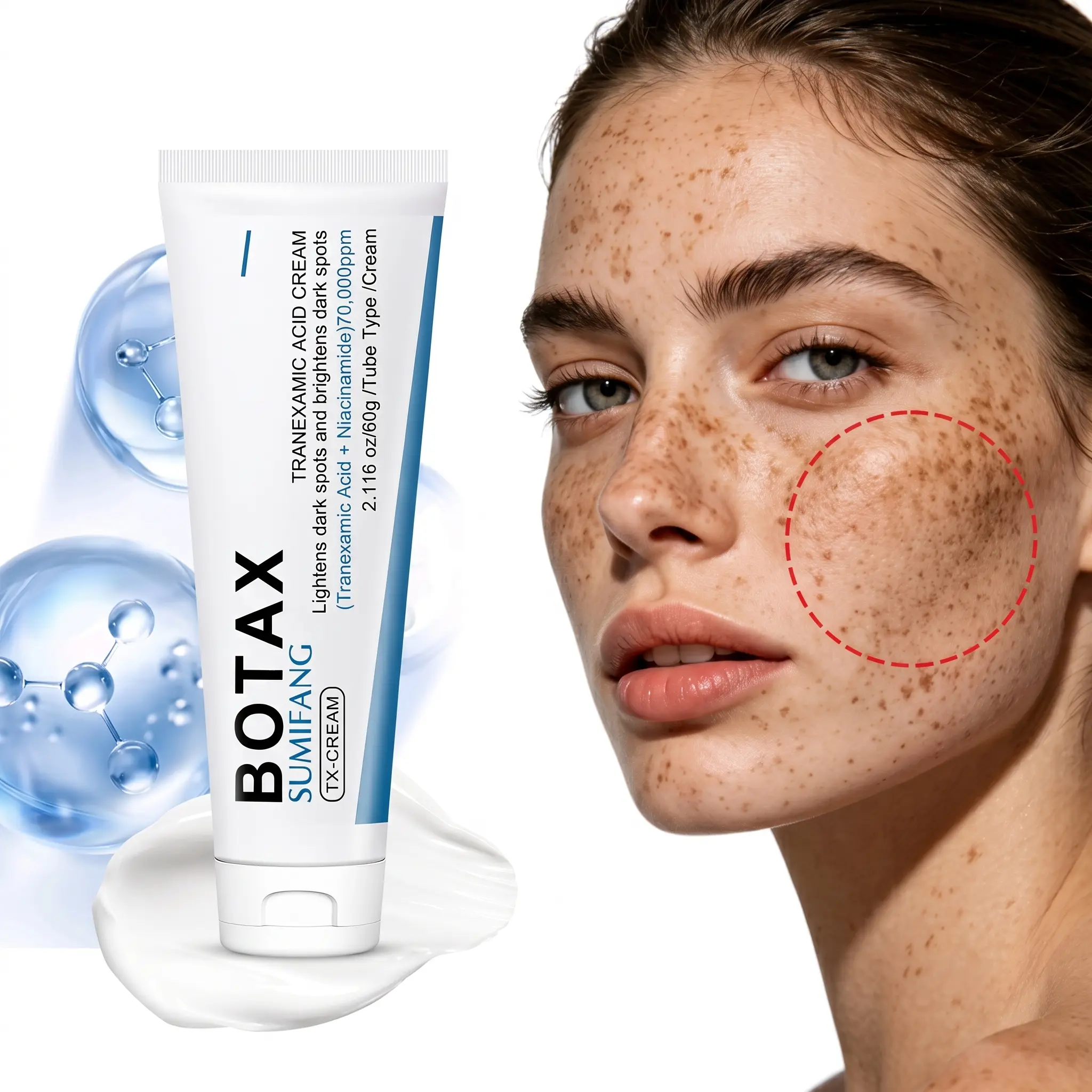 Dark Spot Correcting Cream with Tranexamic Acid & Niacinamide, Brightening Face Cream for Uneven Skin Tone, Hydrating Skincare Routine for Smooth & Glowing-Looking Skin, 60g