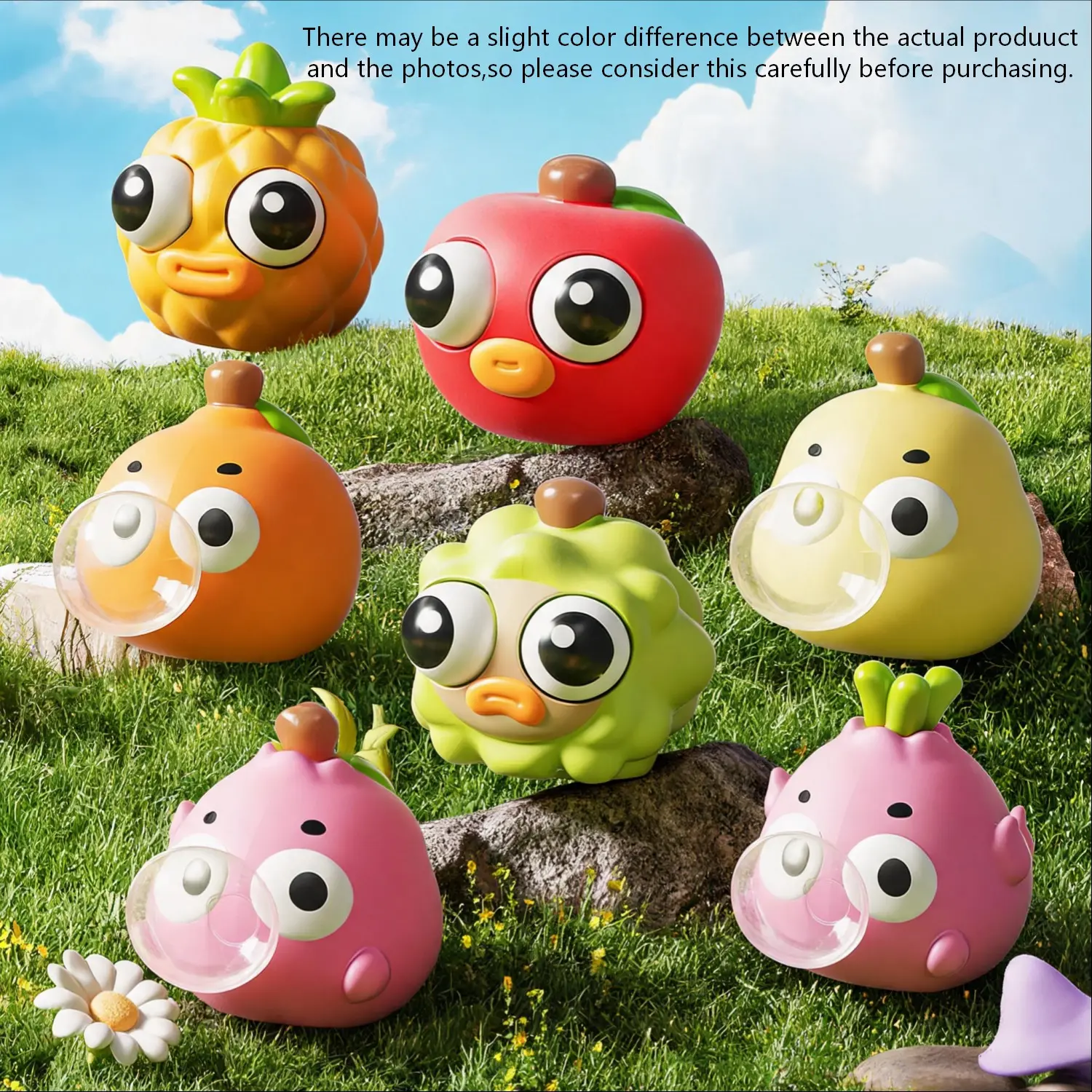 3-Piece Stress Relief Toys, Soft Vegetable/fruit Food Squishies, Squishy Sensory Play, Fun for Adults and Kids, Perfect for Home and Office Play