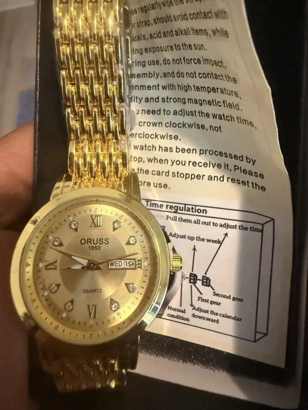 Oruss "1853" Womens Watch Gold Tone