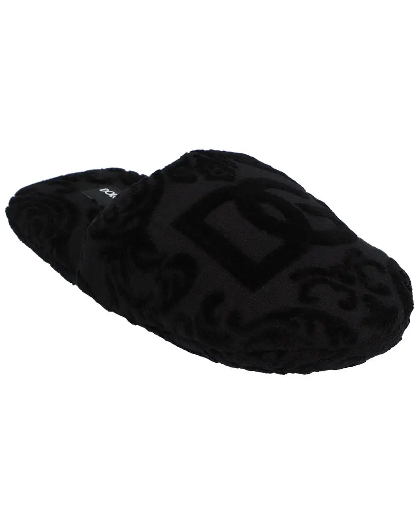 Dolce & Gabbana Jacquard Cotton Terry Slippers