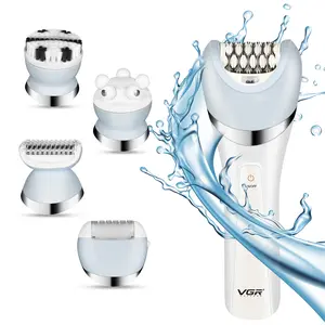 5-in-1 Cordless Epilator for Women, Hair Epilator for Women Legs, Arms, Rechargeable Women Epilator with Dual Speed Mode, LED Light, Shaver Head, Callus Remover, Massage Head, Facial Cleaning Head