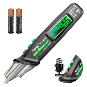 Voice Broadcast Non Contact Voltage tester with Range ,Live/Null Wire Electrical Tools with LCD Display,Flashlight,Pocket-Sized Pen Dector,Buzzer Alarm,Wire Breakpoint Finder