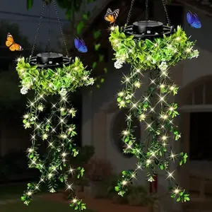 Outdoor Garden Decorative Lights Set, Artificial Plant Pendant Lamp, 66 LED Bulbs, Ip65 Waterproof, Perfect for Yard, Patio, Wedding Party, Solar Garden Lights, Outdoor Garden Lighting