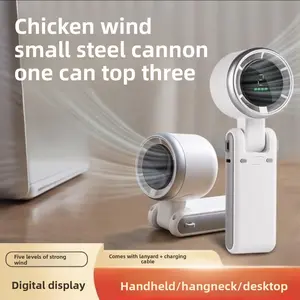 Huaqiangbei Cross-Border New Handheld Small Fan Foldable Neck Hanging Outdoor Convenient Turbo High-Speed Mini Fan