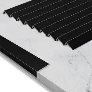 Matte Black 10-Pack Peel and Stick Aluminum Tile Trim, Decorative Kitchen Backsplash Trim Edge, Self Adhesive Tile Liner, Tile Edge Trim, Aluminum Corner Trim Waterproof Wood