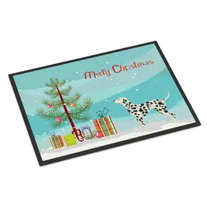 Carolines Treasures  24 x 36 in. Dalmatian Christmas Tree Indoor or Outdoor Mat