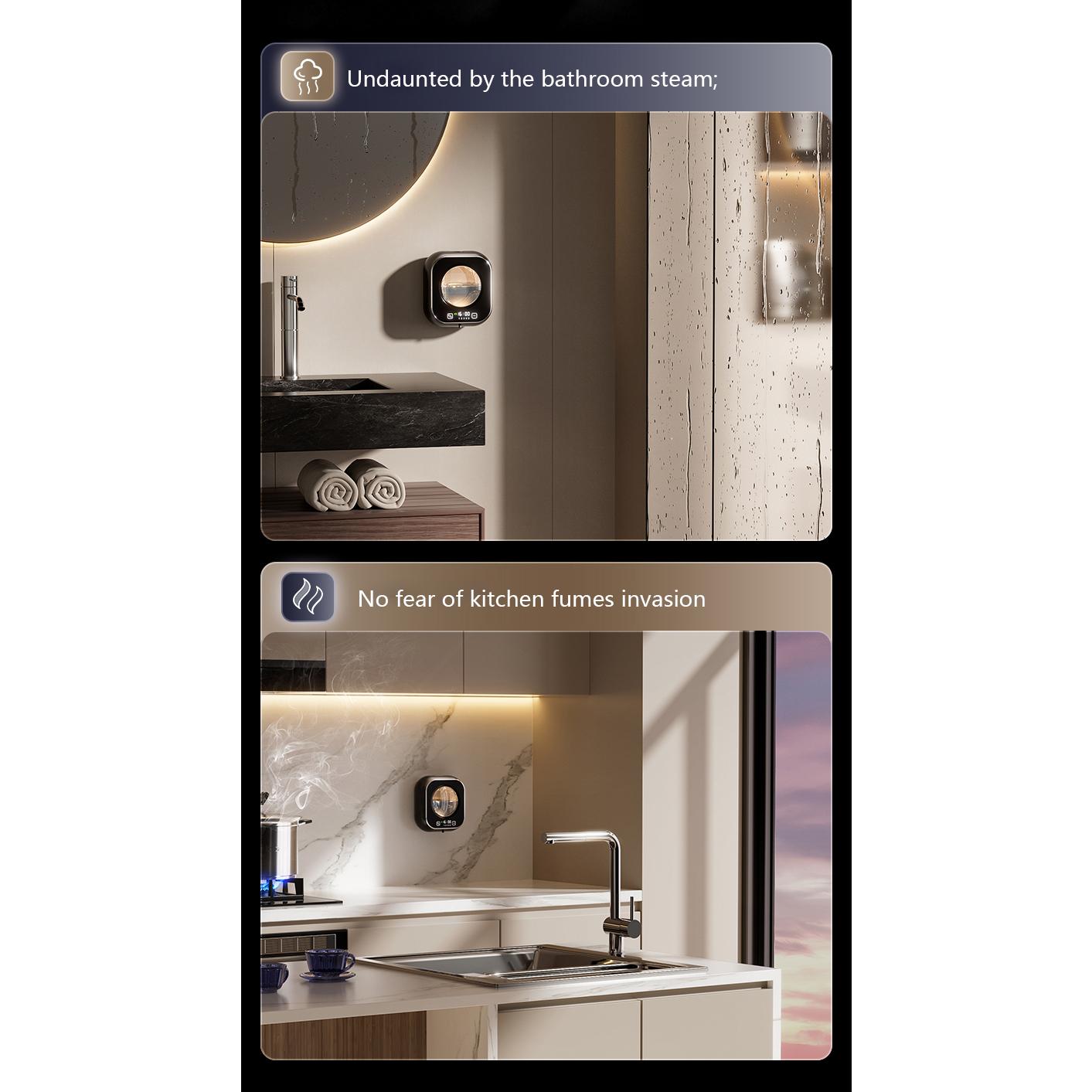 Wall Mounted Automatic Soap Dispenser with Large Capacity Non-contact Rechargeable Sensor Kitchen with LED Intelligence Cleaning