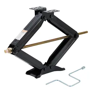 Garvee 61 cm large car scissor jack, supports 3400 kg load capacity, leveling stabilizer with crank, motorhome stabilizer jack with adjustable height from 10.2 cm to 61 cm, powder-coated