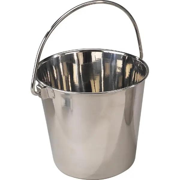 212 MAIN Proselect ZW144-09 Heavy Duty Stainless Steel Pail - 288oz Household Item with Contour Handle, 9.75"w Snag-Free Bucket for Cleanup Tasks