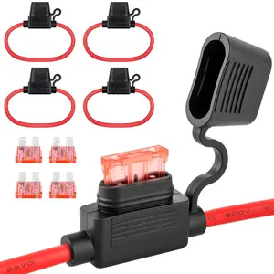10 AWG Inline Fuse Holder 40A (4-Pack) - ATC Fuse Holder for 12V Car Truck Marine ATV Boat Motorbikes, Upgraded in line Electrical Circuit Protection