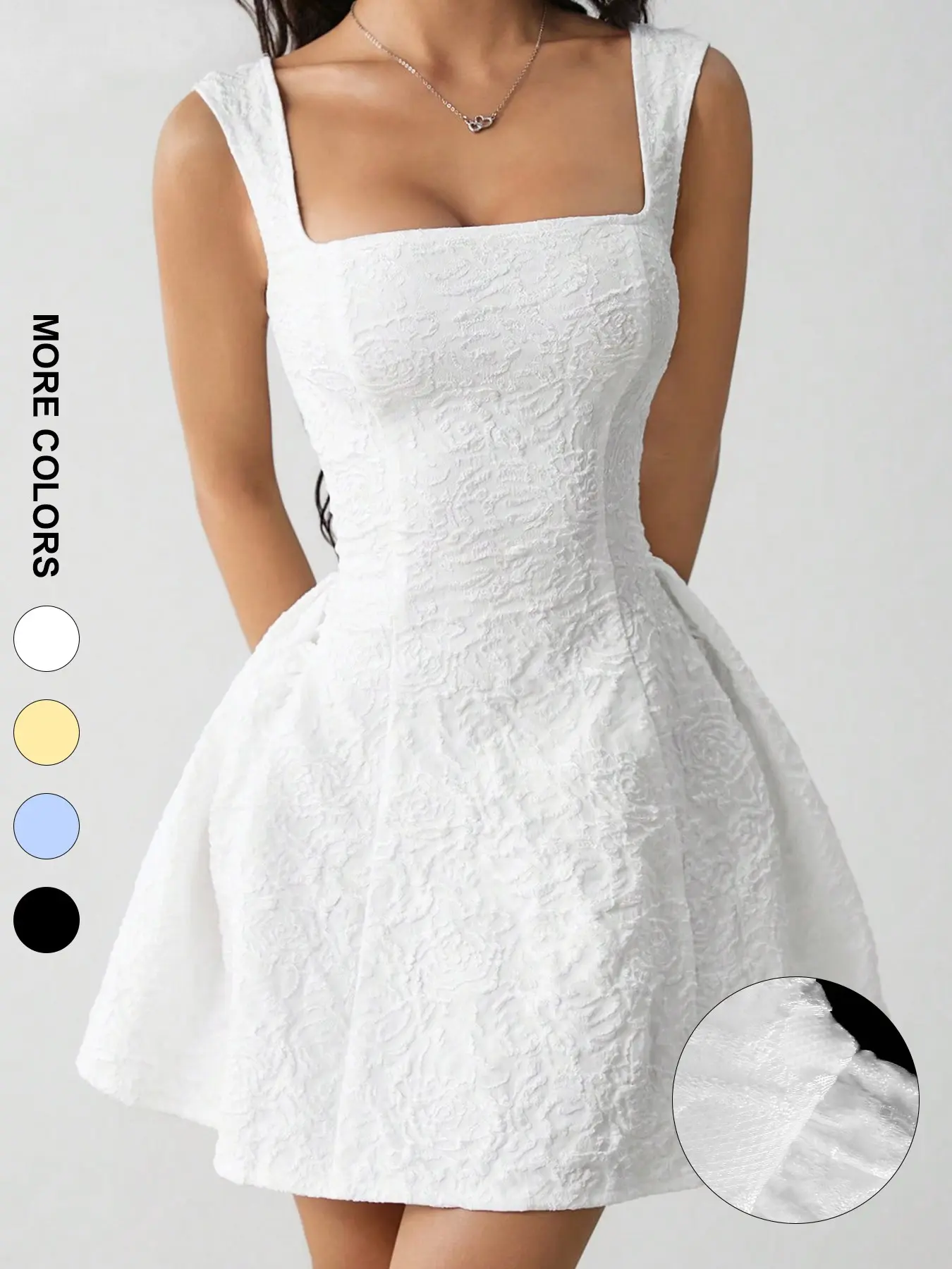 Women's Elegant Sleeveless Square Neck Plain A-Line Dress, Slim Fit Party  Wear, Sexy Backless Casual Fashion Chic graduation dress - TikTok Shop