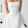 Women's Elegant Sleeveless Square Neck Plain A-Line Dress, Slim Fit Party Wear, Sexy Backless Casual Fashion Chic graduation dress, Dresses for Party
