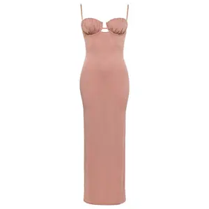 Prima Pink Sparkle Petal Long Slip Dress