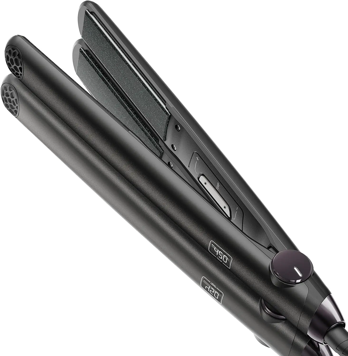 TYMO Flat Iron Hair Straightener and Curler 2 in 1 with 10s Fast Heating, 1 Inch Professional Straightening Curling Iron with 32 Adjustable Temp and Automatic Shut Off, Matte Black